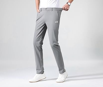 一心为华 Men Men's 4-Way Flex Dress Pants Slim Fit Skinny
